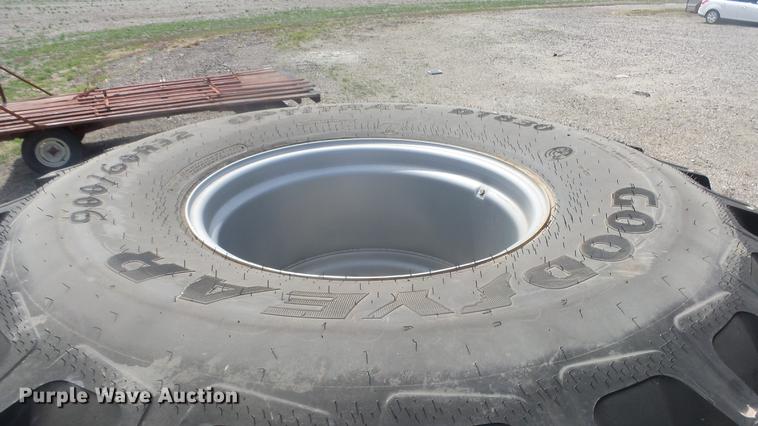 image for item EX9133 (2) Goodyear Optitrac 900/60R32 tires and wheels