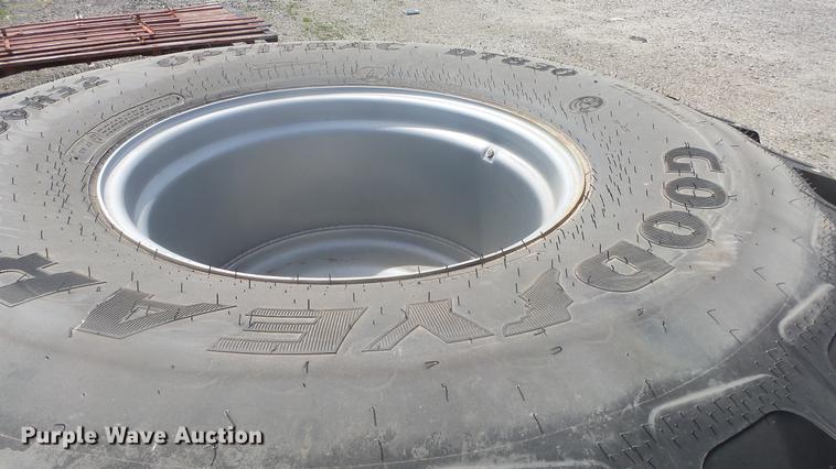 image for item EX9133 (2) Goodyear Optitrac 900/60R32 tires and wheels