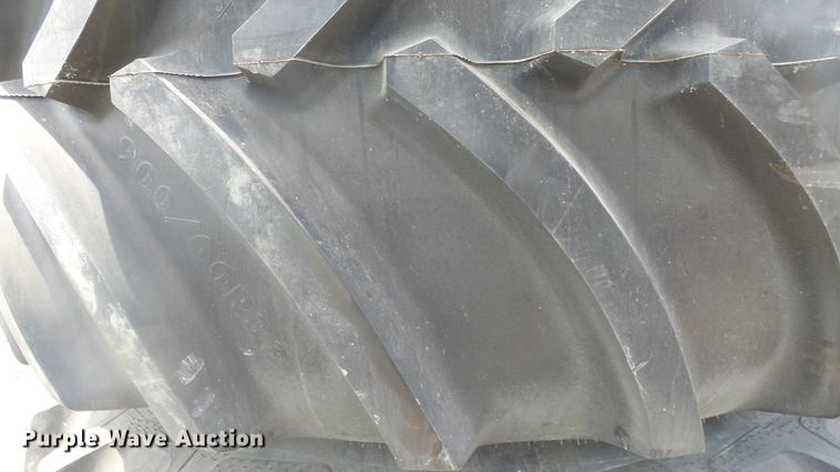 image for item EX9133 (2) Goodyear Optitrac 900/60R32 tires and wheels