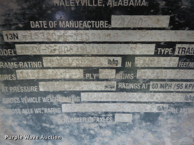 image for item AY9514 2000 Fontaine IFTW-6-8053SLAWK flatbed trailer