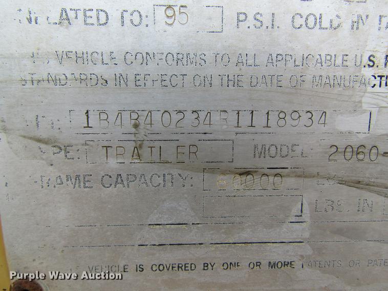 image for item DC4317 1994 Load King 2060-40-2 bottom dump trailer