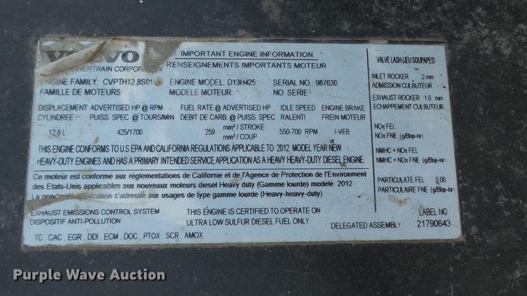 image for item DC5557 2013 Volvo VNL semi truck