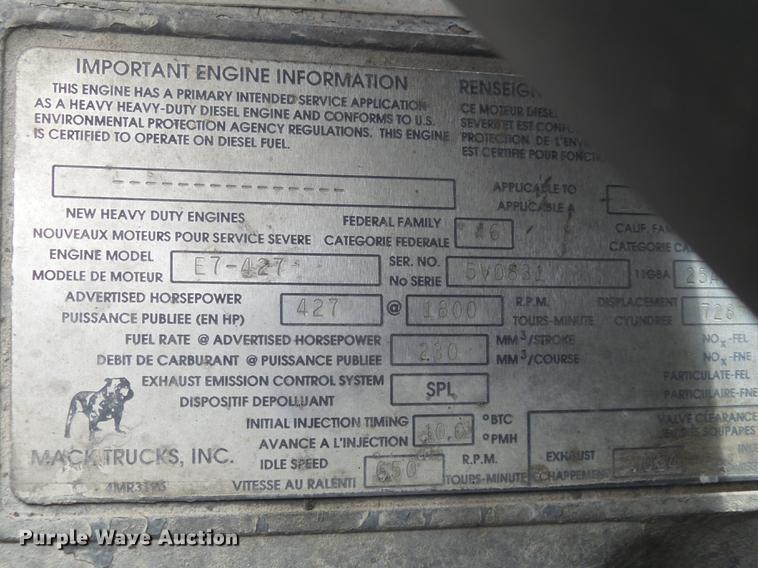 image for item DC7466 1995 Mack CH613 semi truck