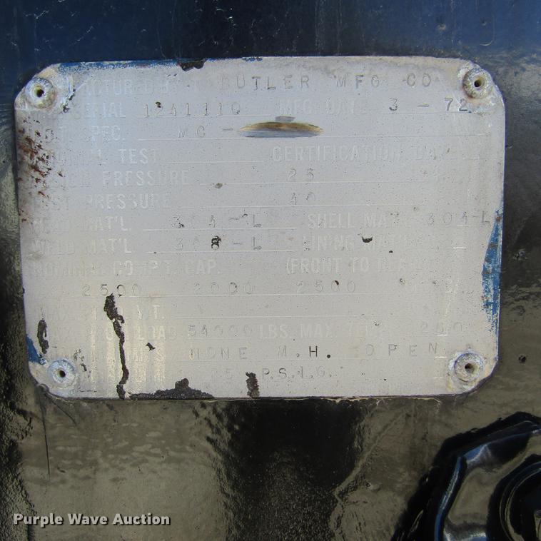 image for item DD2715 1972 Butler tank trailer