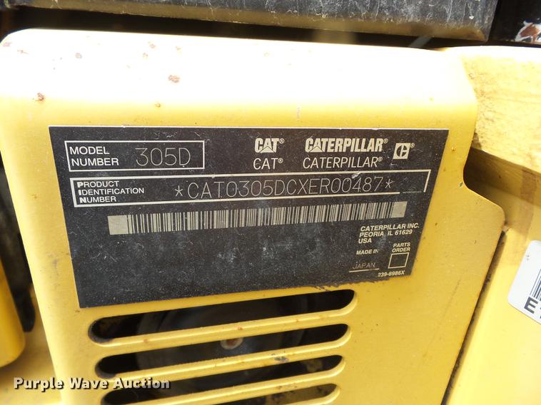 image for item AY9536 2011 Caterpillar 305D CR mini excavator