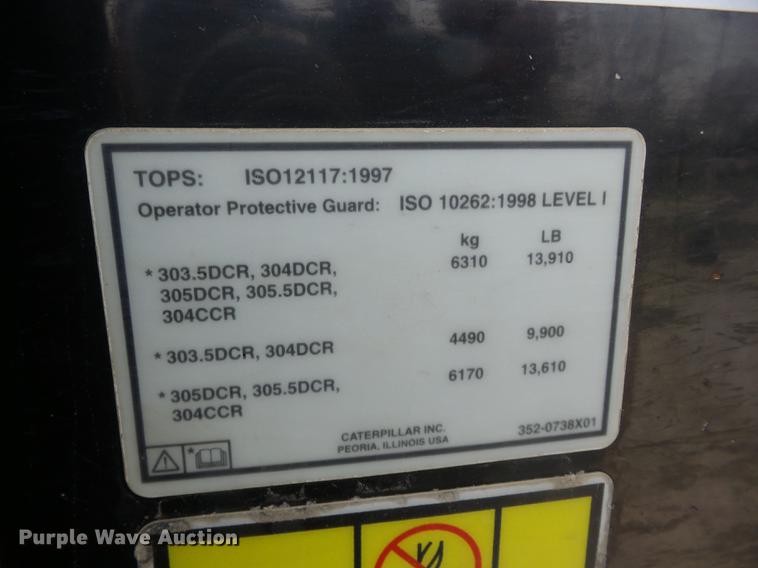 image for item AY9536 2011 Caterpillar 305D CR mini excavator