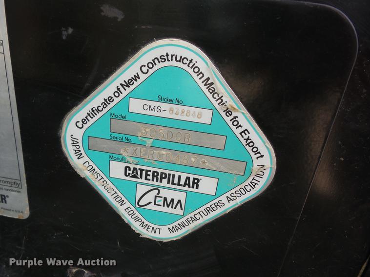 image for item AY9536 2011 Caterpillar 305D CR mini excavator