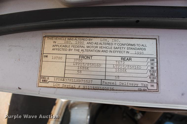 image for item DB5175 1990 Ford Econoline E350 box truck