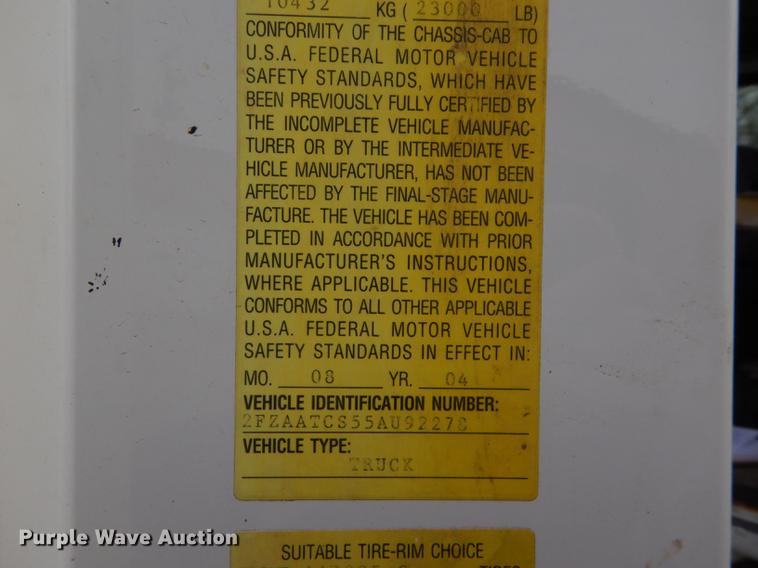 image for item DC0450 2005 Sterling L7500 dump truck