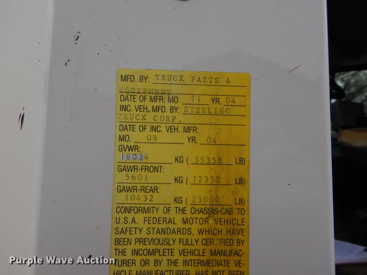 image for item DC0450 2005 Sterling L7500 dump truck