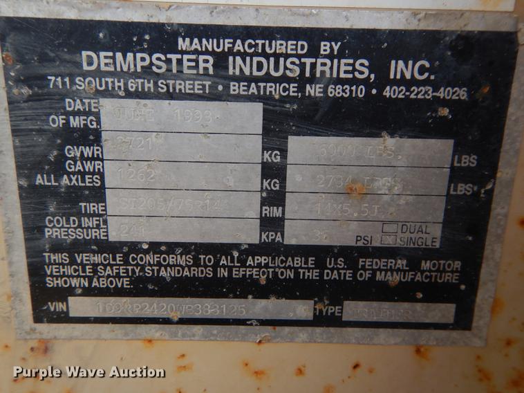 image for item DC0472 1998 Alley Cat recycle trailer