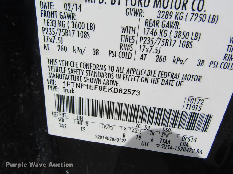 image for item DC4312 2014 Ford F150 pickup truck