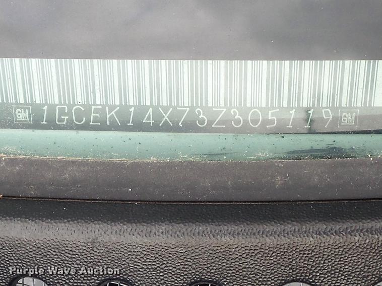 image for item DC7338 2003 Chevrolet Silverado 1500 pickup truck