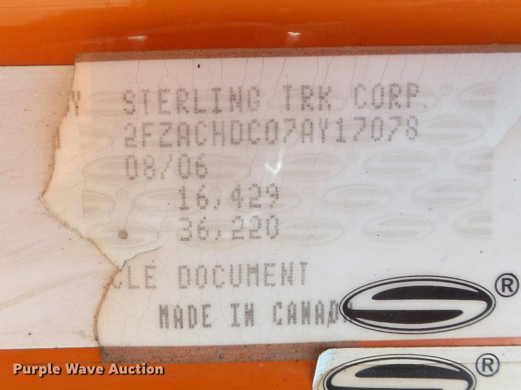 image for item DC7345 2007 Sterling Acterra truck cab and chassis