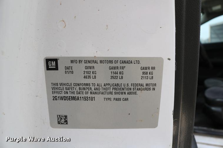 image for item DC7622 2010 Chevrolet Impala Police Cruiser