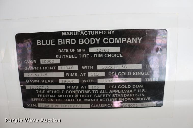 image for item DC7651 2002 Blue Bird school bus