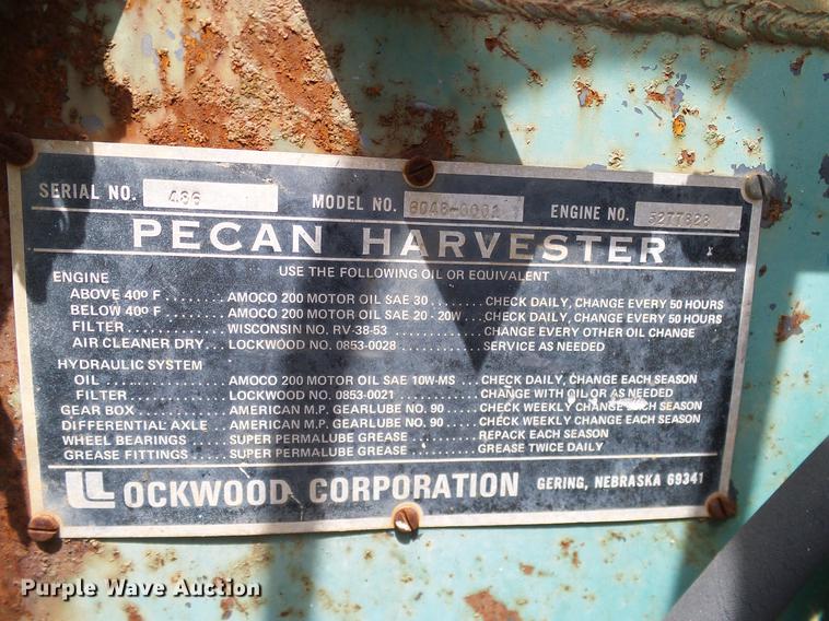 image for item DD1292 Lockwood 480 pecan harvester