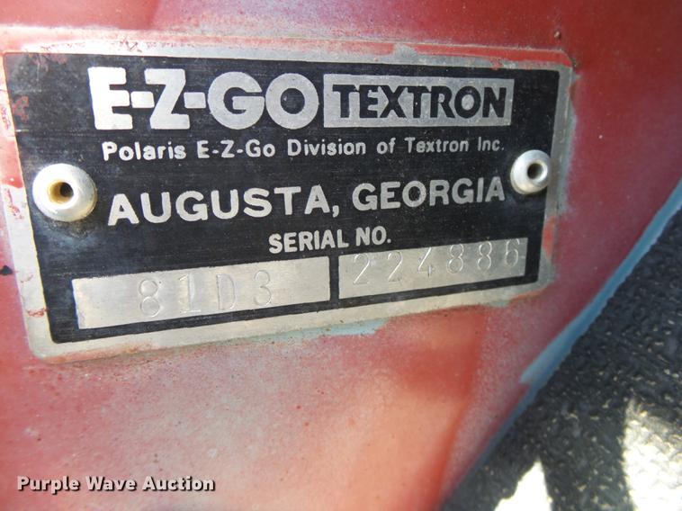 image for item DE3617 1986 Ez-go golf cart