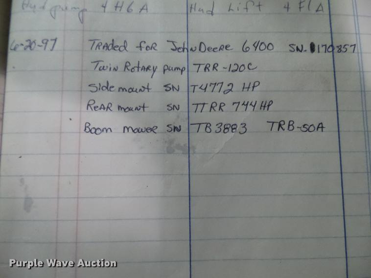 image for item DZ9322 1996 John Deere 6400 tractor