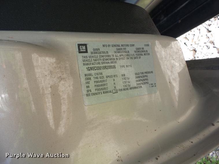 image for item EI9795 2008 Chevrolet Tahoe SUV