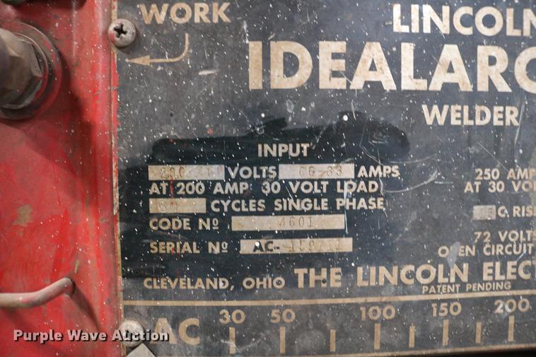 image for item EW9162 Lincoln Idealarc 250 welder
