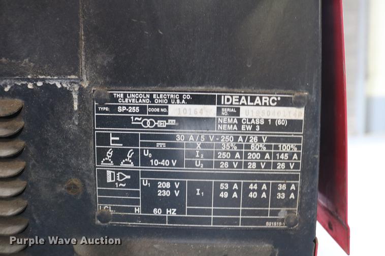 image for item EW9163 Lincoln Idealarc SP225 wire welder
