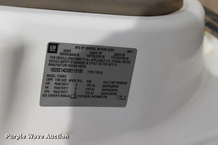 image for item BE9364 2008 Chevrolet Silverado 1500 pickup truck