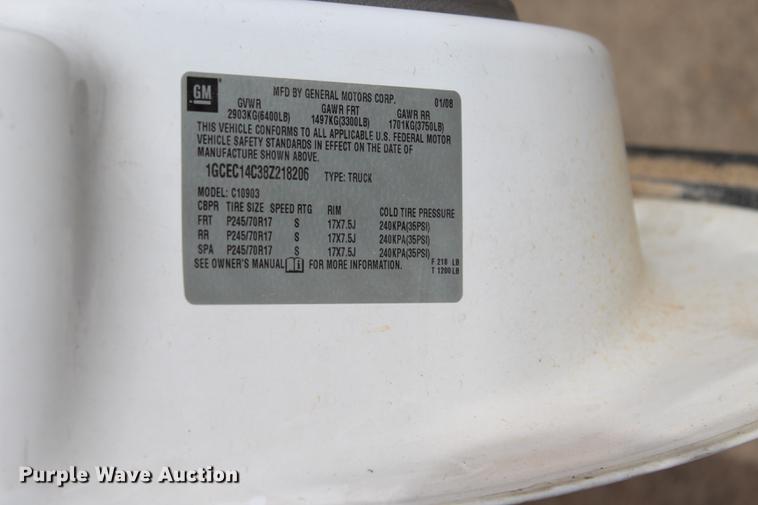 image for item BE9368 2008 Chevrolet Silverado 1500 pickup truck