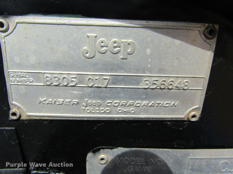 image for item BU9687 1970 Kaiser Jeep CJ-5