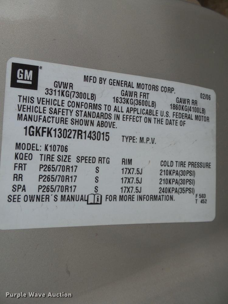 image for item DB7163 2007 GMC Yukon SUV