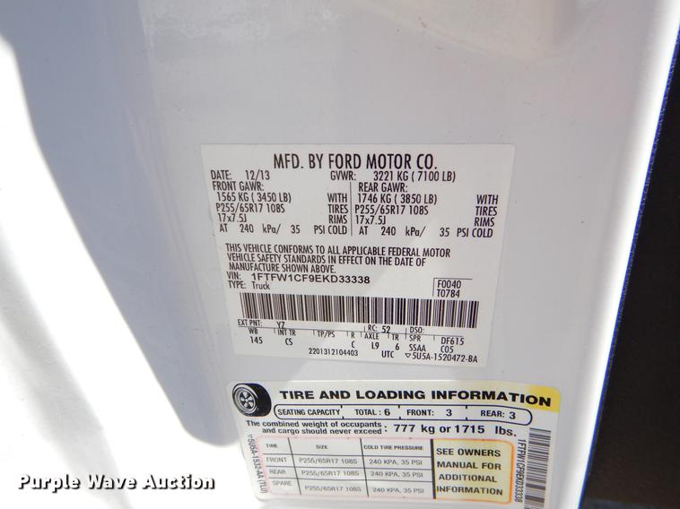 image for item DC2278 2014 Ford F150 XL SuperCrew pickup truck