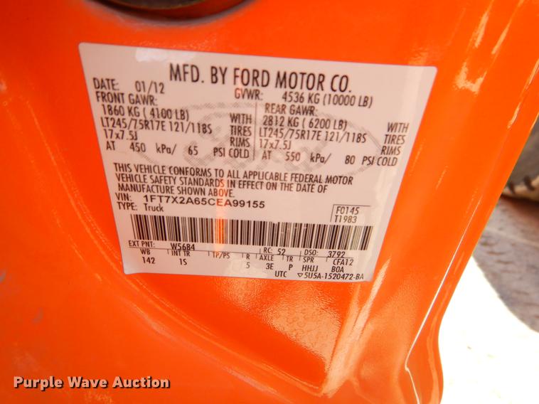 image for item DC2286 2012 Ford F250 Super Duty SuperCab pickup truck