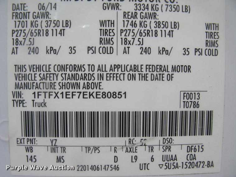 image for item DC2295 2014 Ford F150 XLT SuperCab pickup truck