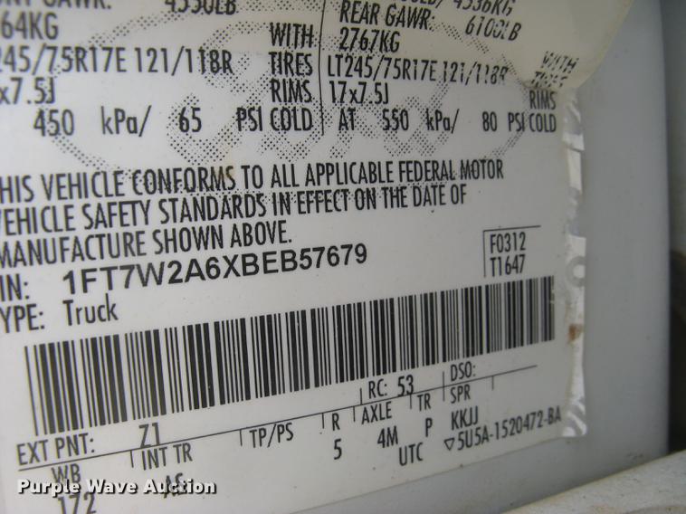 image for item DC2296 2011 Ford F250 Super Duty XL Crew Cab pickup truck