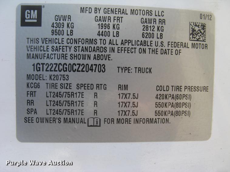 image for item DC2305 2012 GMC Sierra 2500HD Ext. Cab pickup truck