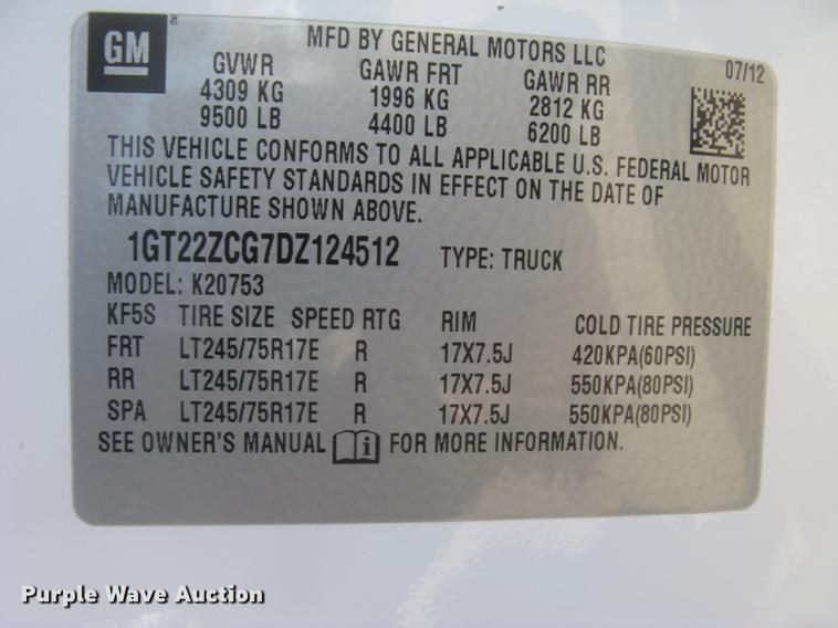 image for item DC2306 2013 GMC Sierra 2500HD Ext. Cab pickup truck