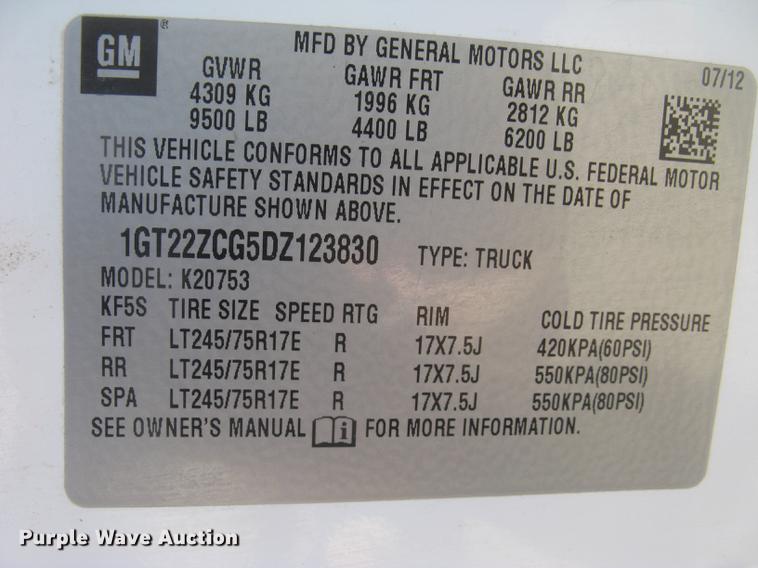 image for item DC2307 2013 GMC Sierra 2500HD Ext. Cab pickup truck