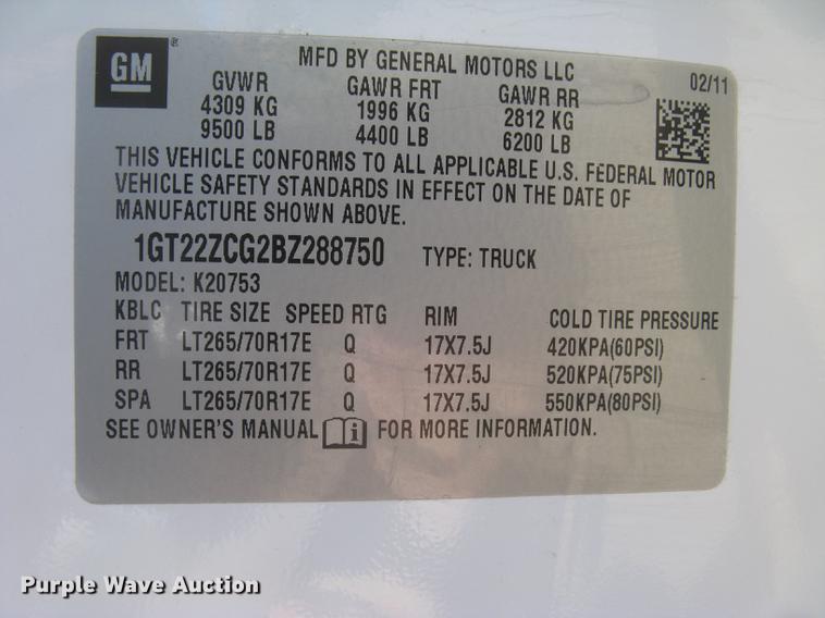 image for item DC2309 2011 GMC Sierra 2500HD Ext. Cab pickup truck