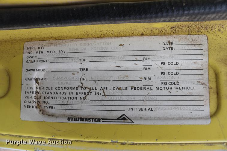 image for item DC7627 1992 GMC Vandura G3500 van