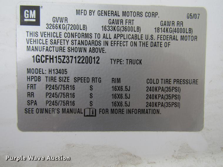 image for item DD7436 2007 Chevrolet Express 1500 van