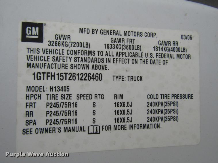 image for item DD7437 2006 GMC Savana G1500 van
