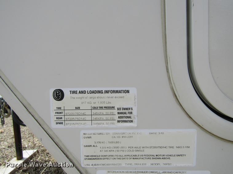 image for item DF3763 2011 Harmony 26FB RV