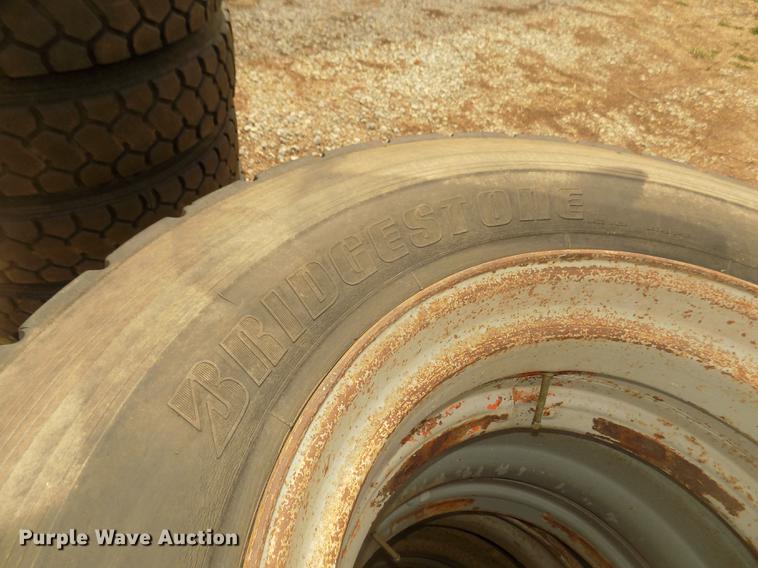 image for item DO9009 (8) Bridgestone R195 11R22.5 tires and wheels