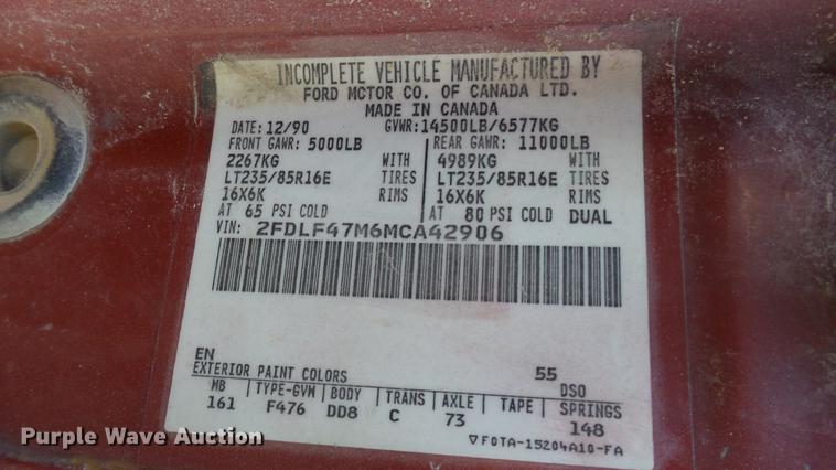 image for item DP9546 1991 Ford F450 Super Duty Lariat XLT utility truck