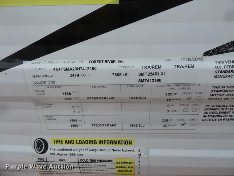 image for item DW9708 2017 Forest River 254RLXL Salem camper