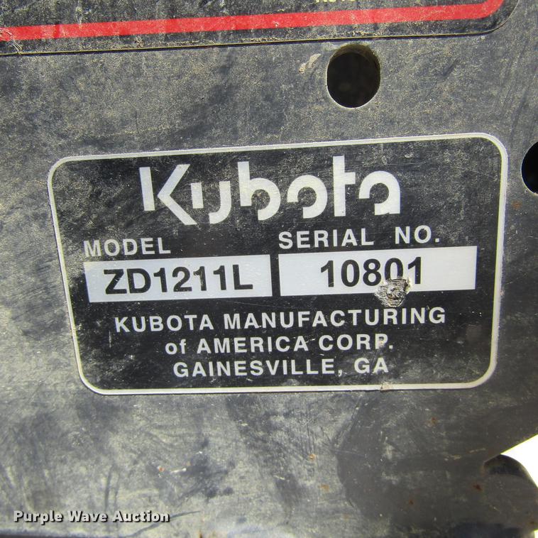 image for item EB9544 2016 Kubota ZD1211L lawn mower