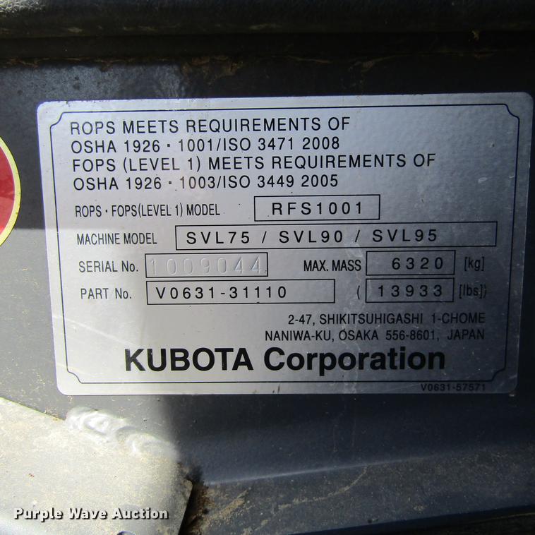 image for item EB9576 2017 Kubota SVL95-2S skid steer