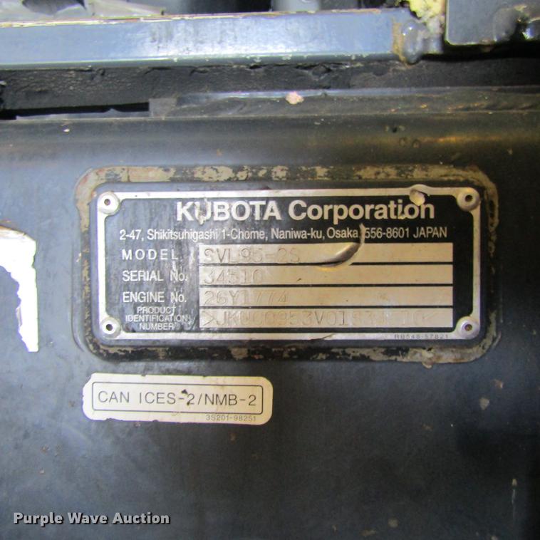 image for item EB9576 2017 Kubota SVL95-2S skid steer