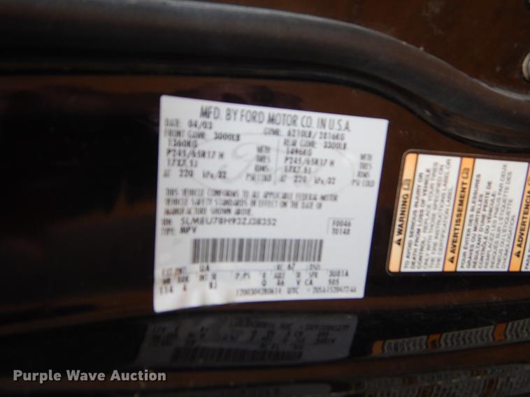 image for item EI9005 2003 Lincoln Aviator SUV