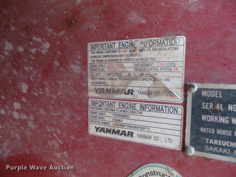 image for item DB6215 2007 Takeuchi TB153FR mini excavator